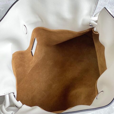 LOEWE罗意威Flamenco系列小牛皮束口抽绳福袋 0538白色