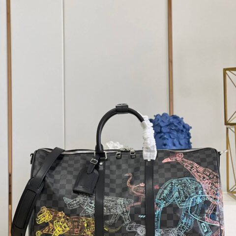 LV 印章图案野生动物 Keepall 旅行袋 N45281