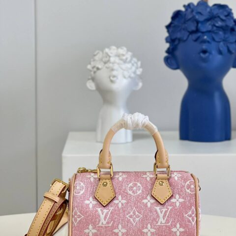 LV Nano Speedy 提花丹宁布手提枕头包 M81213