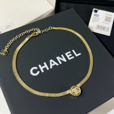 新款☑️CHANEL香奈儿双c圆饼古金币项圈项链