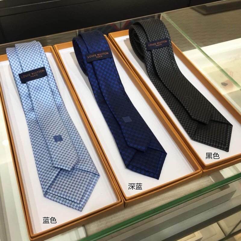 LV路易威登100%顶级提花真丝L方格领带