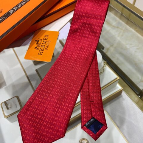 Hermes爱马仕100%顶级斜纹真丝H图案提花领带
