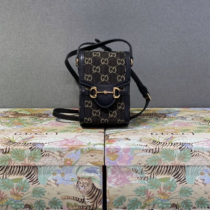 GUCCI 黑色丹尼牛仔布1955手机包 625615