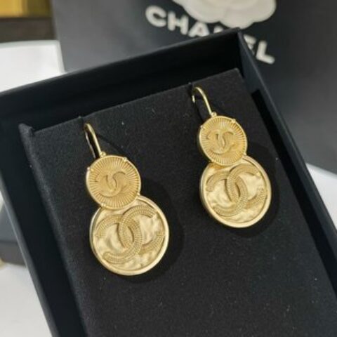 新款☑️CHANEL香奈儿双c古圆形金币耳钉耳环