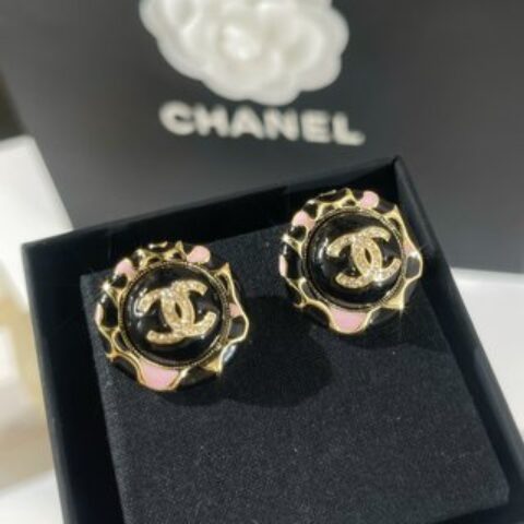 新款☑️CHANEL香奈儿双c豹纹耳钉耳环