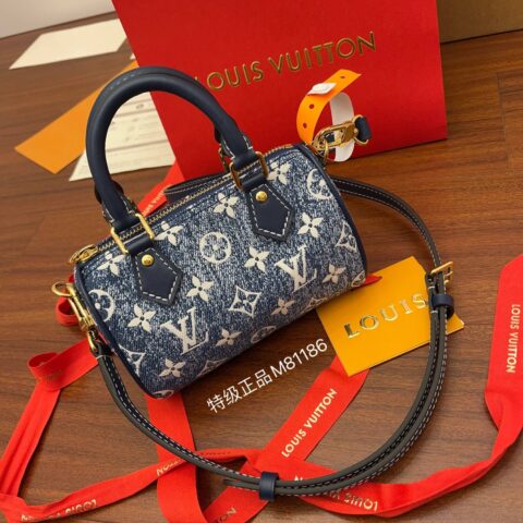 LV M81168 Nano Speedy 丹宁牛仔布手提包