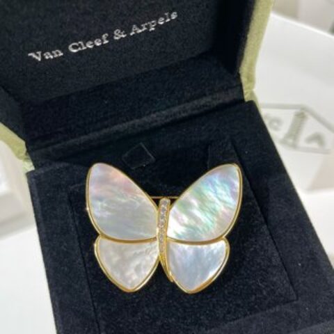 Van Cleef & Arpels梵克雅宝白贝 灰贝 蝴蝶胸针