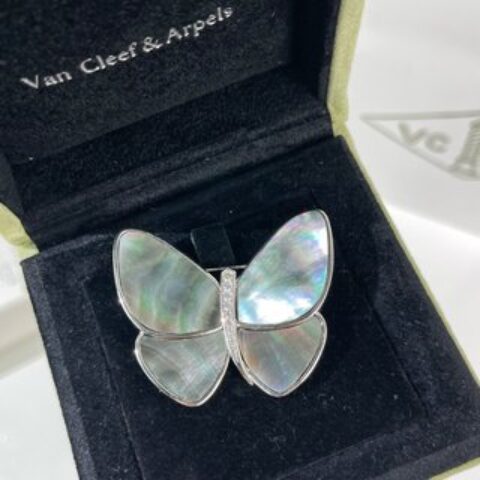 Van Cleef & Arpels梵克雅宝白贝 灰贝 蝴蝶胸针