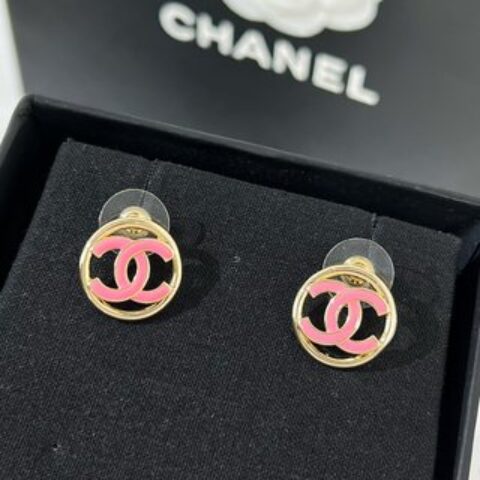 新款☑️CHANEL香奈儿双c圆形耳钉耳环