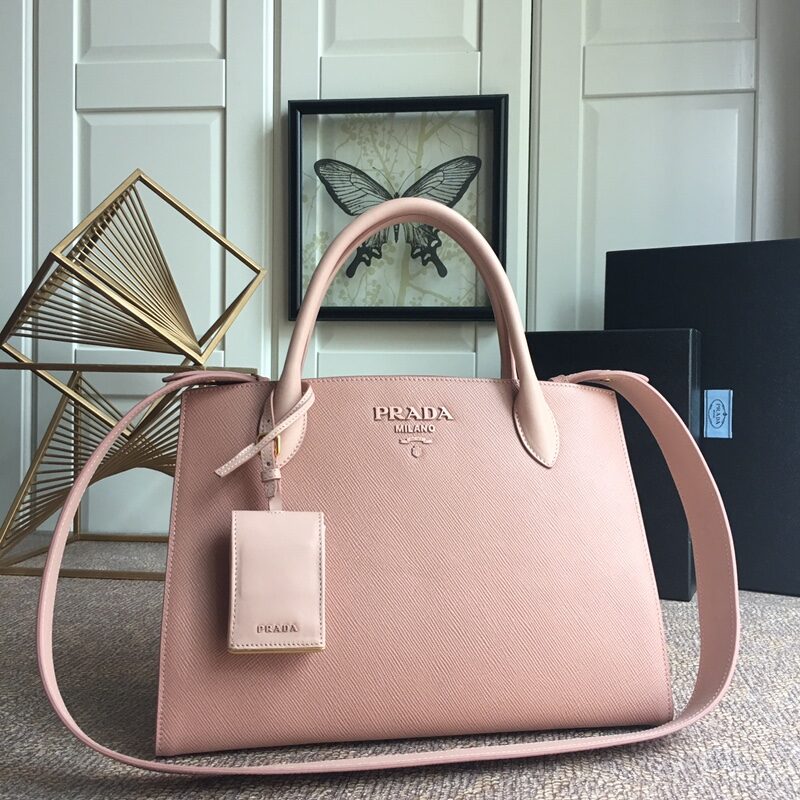 PRADA普拉达进口粗十字牛皮手提包1BA155