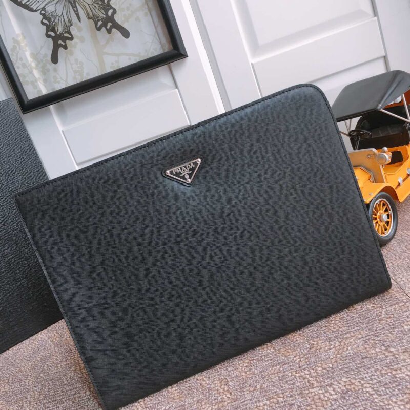 PRADA普拉达进口十字纹男士手包2VN003