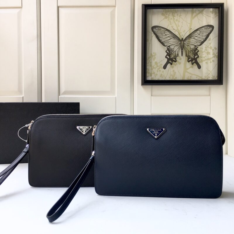 PRADA普拉达进口Saffiano皮革男士手包2VF056