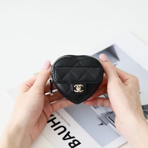 CHANEL香奈儿2022cc爱心手环零钱包 AP2786黑色