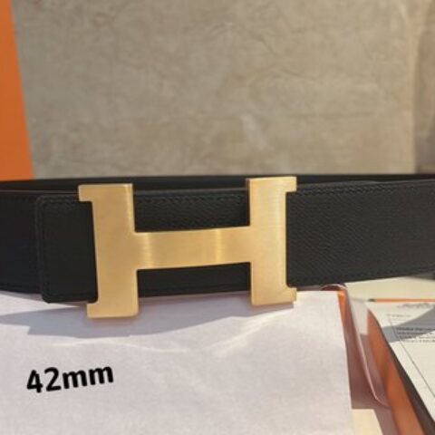 Hermes爱马仕   男款腰带金色银色焊点金属扣42mm