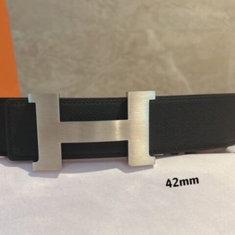 Hermes爱马仕   男款腰带金色银色焊点金属扣42mm