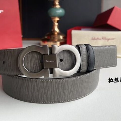 Ferragamo菲拉格慕   精致8字金属扣男士质感腰带3.5cm