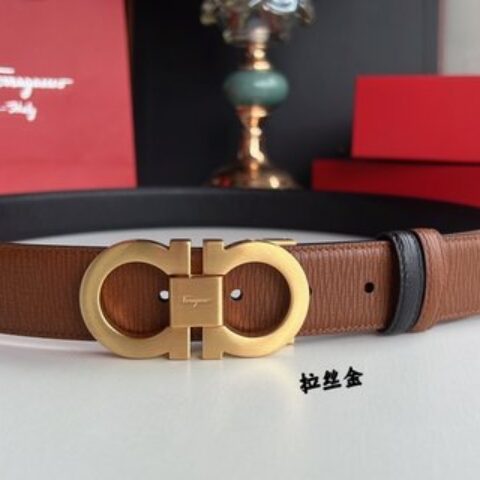 Ferragamo菲拉格慕   精致8字金属扣男士质感腰带3.5cm