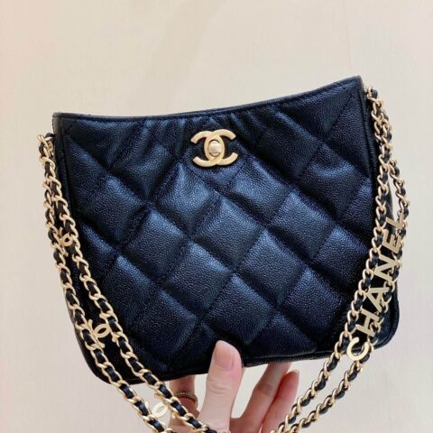 CHANEL香奈儿 2022cc 春夏系列hobo腋下包 AS3223黑色