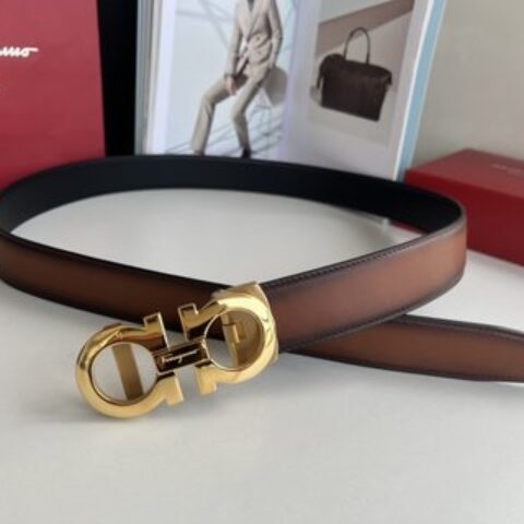 Ferragamo菲拉格慕   8字款金属扣自动款男士3.5cm腰带