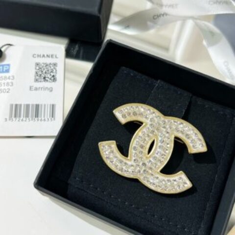 新款☑️CHANEL香奈儿双c满钻胸针