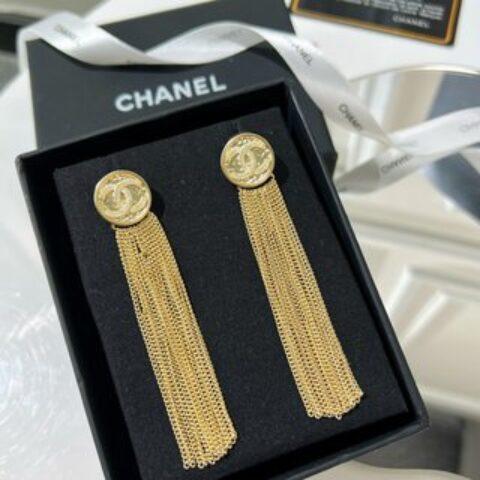 新款☑️CHANEL香奈儿双c流苏耳钉耳环