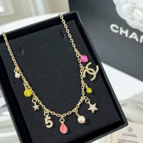 新款☑️CHANEL香奈儿双c流苏彩色珠项链