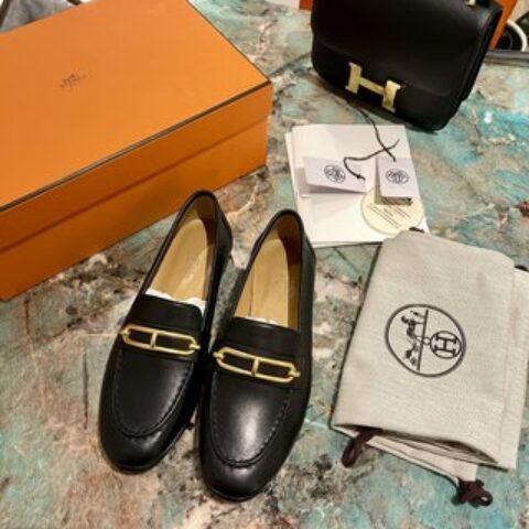 爱马仕HERMES  H扣爆款猪鼻子roulis乐鞋福