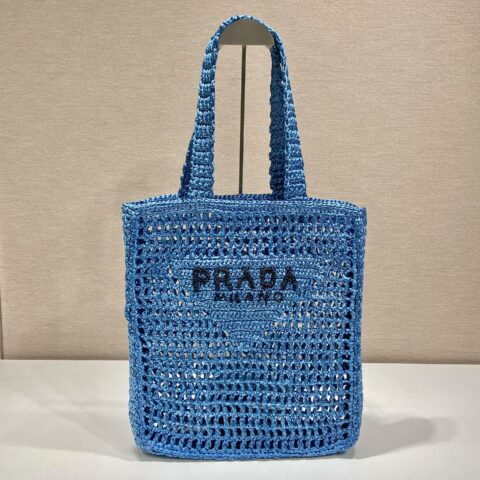 PRADA普拉达酒椰纤维托特包1BG393