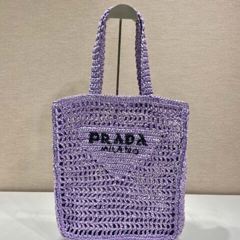 PRADA普拉达酒椰纤维托特包1BG393