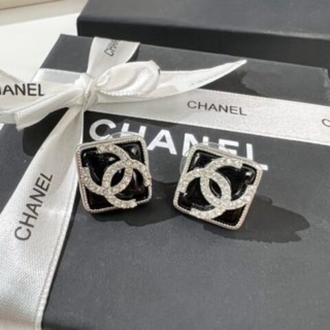 新款☑️CHANEL香奈儿双c菱形耳钉耳环