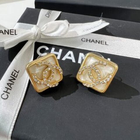新款☑️CHANEL香奈儿双c菱形耳钉耳环