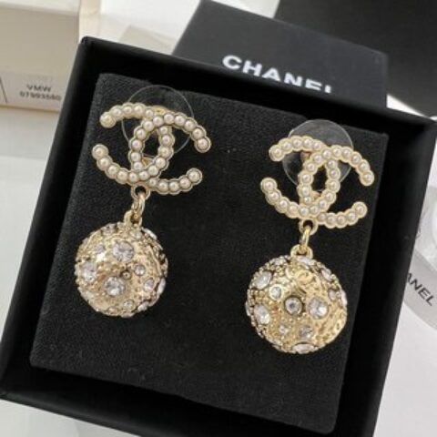 新款☑️CHANEL香奈儿双c满钻耳钉耳环