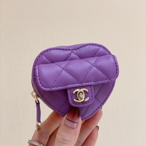 CHANEL香奈儿2022cc爱心手环零钱包 AP2786紫色