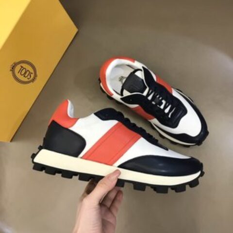 Tod'S托德斯  意大利进口小牛皮拼原版防水布面新款男士休闲运动鞋