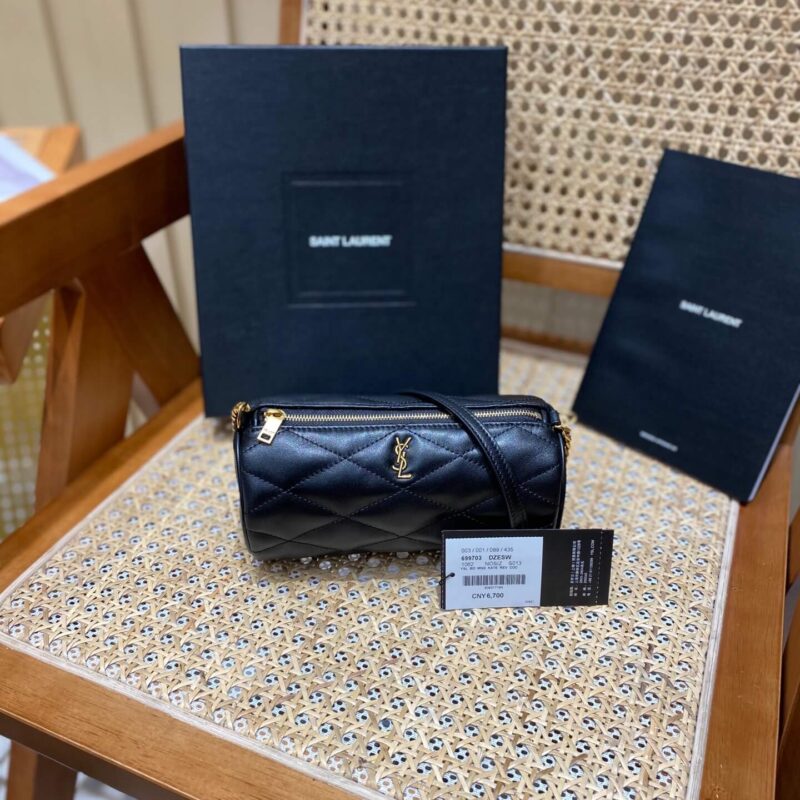 Saint laurent Ysl 𝗦𝗔𝗗𝗘 迷你圆管手袋 699703黑色