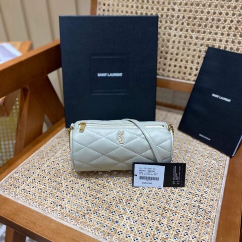 Saint laurent Ysl 𝗦𝗔𝗗𝗘 迷你圆管手袋 699703白色