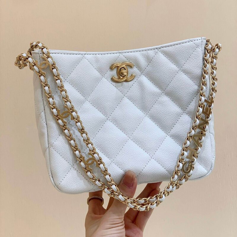 CHANEL香奈儿 2022cc 春夏系列hobo腋下包 AS3223白色