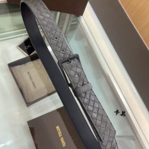 BV葆蝶家   手工编织工艺精工金属扣男士3.5cm腰带