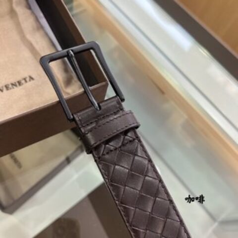 BV葆蝶家   手工编织工艺精工金属扣男士3.5cm腰带