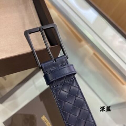 BV葆蝶家   手工编织工艺精工金属扣男士3.5cm腰带