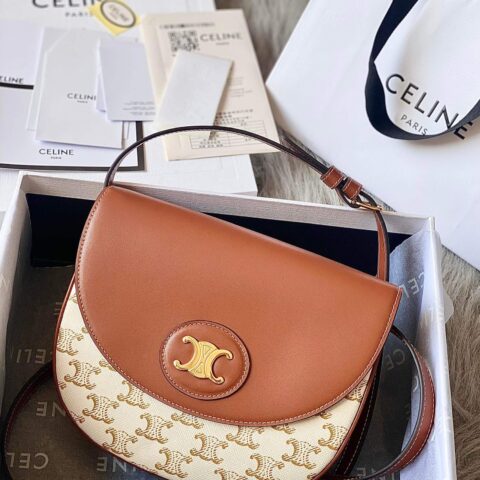 CELINE TRIOMPHE CANVAS 马鞍邮差包 199106白花
