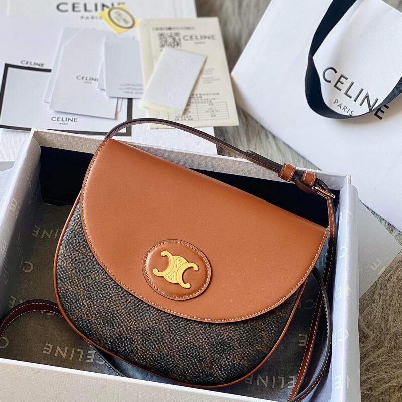 CELINE TRIOMPHE CANVAS 马鞍邮差包 199106老花