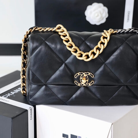 CHANEL Flap 19bag 30CM黑色金扣 AS1161