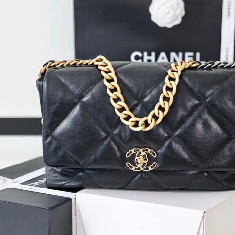 CHANEL Flap 19bag 36CM黑色金扣 AS1162