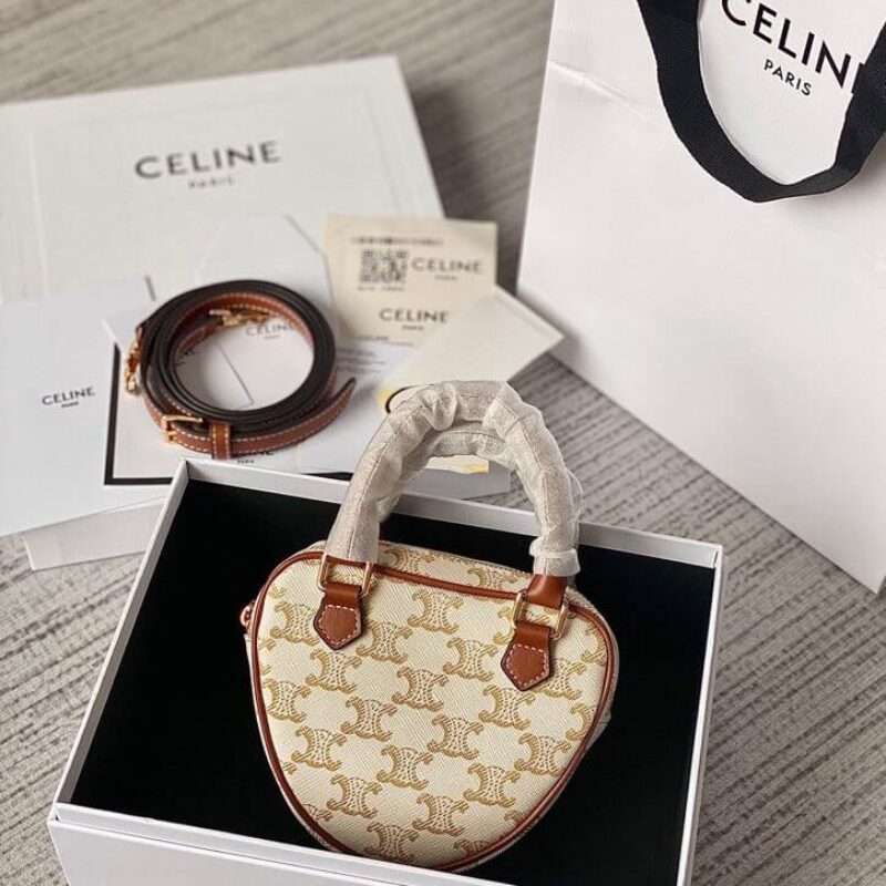 CELINE 2022年情人节限量新年胶囊系列心形手包 198222白花