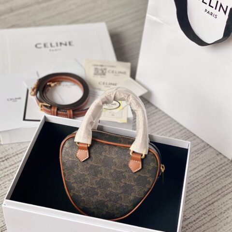 CELINE 2022年情人节限量新年胶囊系列心形手包 198222老花