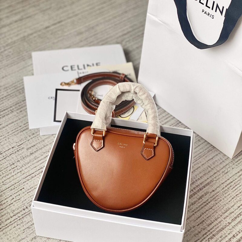 CELINE 2022年情人节限量新年胶囊系列心形手包 198222焦糖色