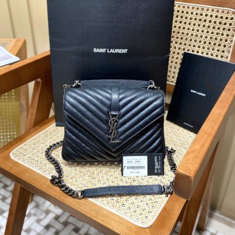 Saint laurent Ysl Monogram college_24cm黑色银扣428056