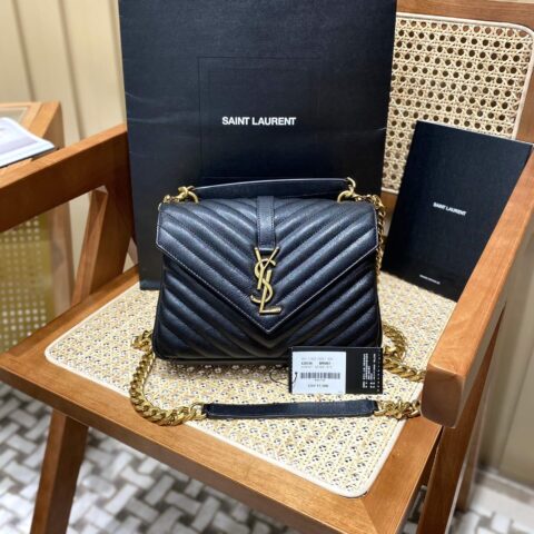 Saint laurent Ysl Monogram college_24cm黑色金扣428056