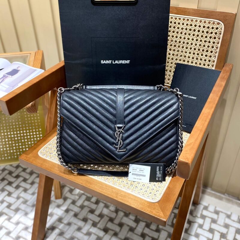Saint laurent Ysl Monogram college_32cm黑色银扣392738